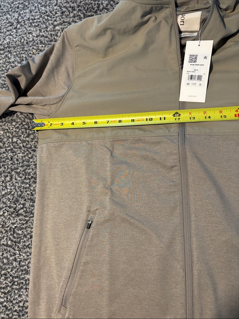 Vuori Men’s Size XL Sunday Element Jacket in Biscotti Heather NWT! - Picture 7 of 12